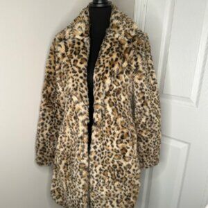 NWT Charlotte Russe Leopard Fur Coat